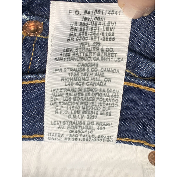 NWOT Mens LEVI Jeans 501 Original Size 46x31 Straight Leg Button Fly Dark Wash - Picture 14 of 14